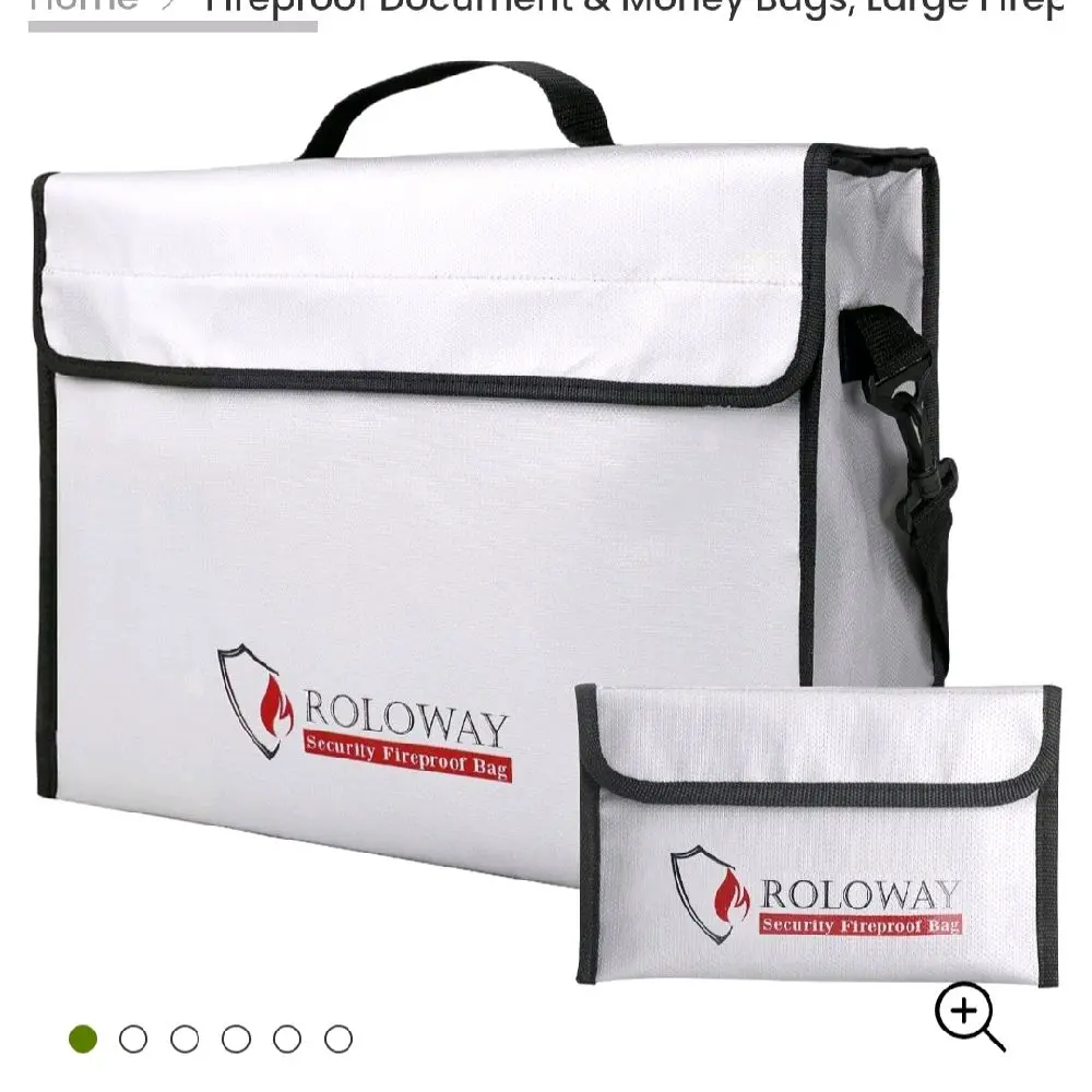 Roloway fireproof document bag
