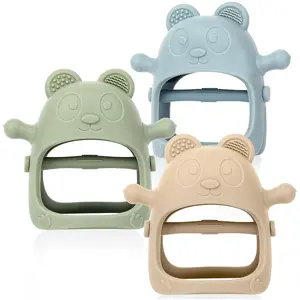 Baby Teething Toys for Infants 3+ Months Set of 3 Easy to Hold Silicone Teething Mitten with Soft Textures Sensory Exploration Teething Pain Relief Baby Chew Toys for Sucking Needs