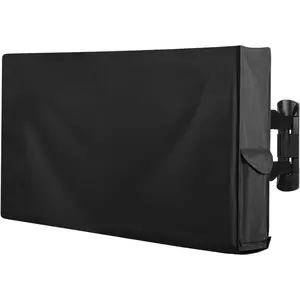 and Weatherproof Outdoor Flat Screen TV Cover with Bottom Covering 28-32 Inch TV,  and  Screen Protector, Size 30" L x 19" W x 5.5" H, Black
