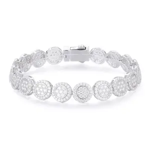 【#BS9250113】 9mm 18K Gold-Plated Bracelet Sparkling Chain Bracelet 100% 925 Sterling Silver