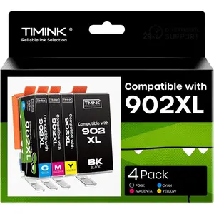 Compatible Ink Cartridges Replacement 4 Pack Black Cyan Magenta Yellow for OfficeJet Printers