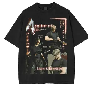 Resident Evil Leon S. Kennedy Graphic Tee, Video Game Character Shirt, Biohazard Themed T-Shirt, Retro Gaming Fan Apparel, resident evil shirt, resident evil merch, resident evil 4 shirt, Unisex Menswear Womenswear Top