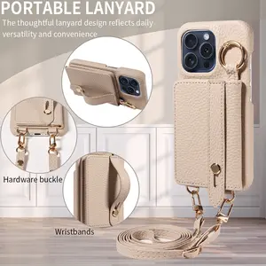 iPhone Case with Stand and Card Holder, Compatible with iPhone 16promax/15 Pro Max/14/13/12/11, Multi-Function Shockproof Protective Phone Cover