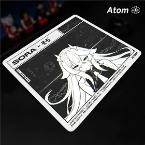 Atom Mouse Pad, Tempered Glass Mousepad, Ultra-smooth Surface, Non-slip Honeycomb Base FPS Gaming Mouse Pad, Mouse Mat for Gaming, Office, Home