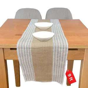 Fibeusion Decorative Table Runner – 12”x 108” – Burlap Runner for Home Decor, Weddings and Christmas