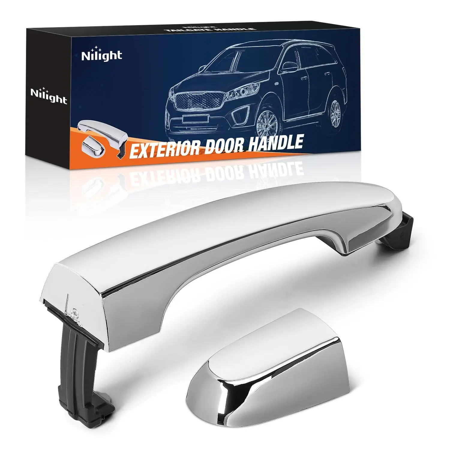 Nilight Exterior Chrome Rear Right Passenger Side Door Handle, ABS Plastic with Advanced Silver Finish & Anti-Rust Effect, Compatible with 2011-2015 Kia Sorento, Replaces OEM# 826512P010,836622P010, Includes 1×Customer Services Card, Automotive, Replaceme