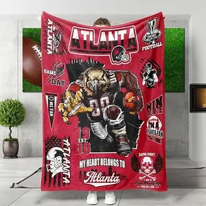 Atlanta Blanket Gifts for Fans, Soft Lightweight Flannel Throw Blanket for Men Women Youth Kids, Football Team Color Blankets for Couch Living Room, Atlanta Blanket, Game Day Gift, Game Day Blanket