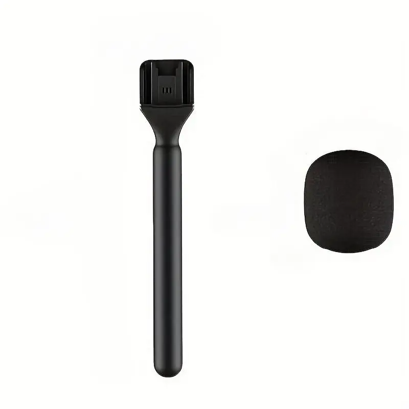 Universal Handheld Interview Microphone Handle Compatible with Most Wireless Lavalier Lapel Mics, Lightweight Mic Stick with Foam Windscreen for Vlogging Live Streaming Podcast TikTok YouTube Content Creation, Live Podcast Equipment