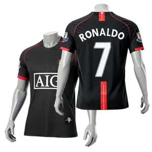 0708 Away Champions League Black CR. 7 Short Sleeve Soccer Jersey