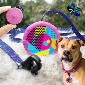 Retro Pink + Free Bonus Leash! Wearable Mini Adjustable Dog Leash for Hiking, Training & Adventure. Powerful Lightweight 36" Retractable Keychain Clip. Durable & Comfort Grip for Off Leash Walking Hiking Training & Travel.