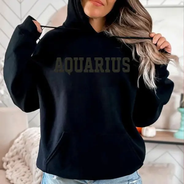 Aquarius And 11 Zodiac Signs Graphic Black On Blck Unisex T-shirt, Sweatshirt Or Hoodie For Women And Men, Trending Clothing Women Clothing