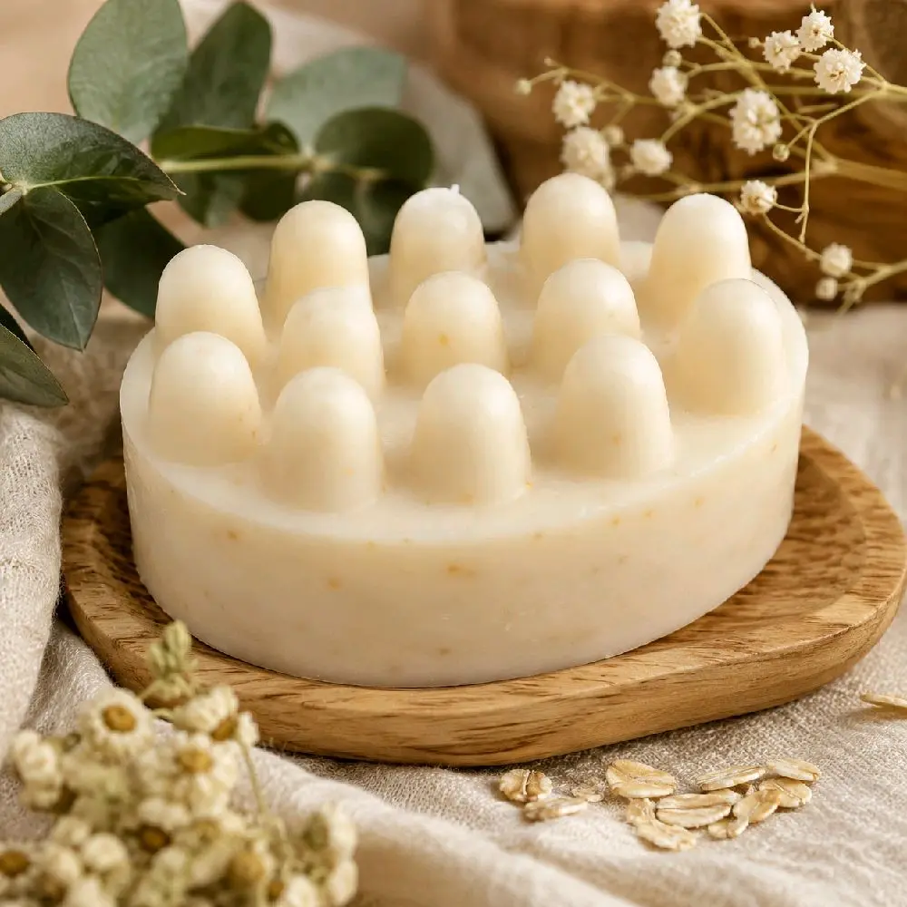 Naked Oat Massage Bar – Unscented Tallow Soap | Gentle Handmade Soap with Colloidal Oats | Sensitive Skin Soap | Moisturizing Artisan Soap