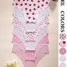 Women's Heart Pattern Panties, Fitted & Plain Design, Breathable Lightweight Comfort Underwear, All-Season Wear, Ideal for Daily Use, Breathable Knicker, Fashion Comfy Underwear, Casual Soft Panties, Casual Comfy Panty