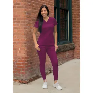 Women's Movement Booster Jogger Scrub Set by Adar XXS-3XL / Wine