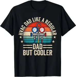 100% Cotton HVAC Dad But Cooler & Funny Men's HVAC Technician Papa T-Shirt