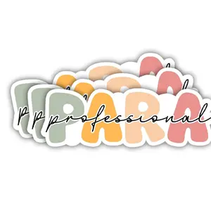 Paraprofessional Sticker, Retro Teacher Appreciation Quote Decal, Support Staff Gift for Laptops, Notebooks, Bottles 4PR