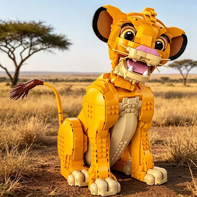 New 1445 Pieces Lion King Building Block Model Toy Set, Plastic Building Block Sets, Animal Theme Puzzle Gift for Kids and Adults, Birthday Present for Boys and Girls
