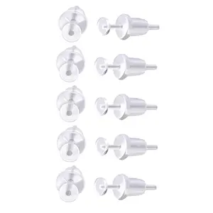 Set of 10 Flexible Clear Metal and Allergy Free Acrylic Retainer Studs