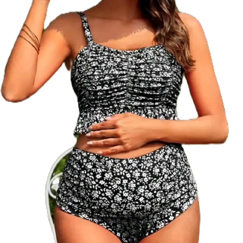 Maternity High-Waist Ruffle Bikini Set | 2-Piece Pregnancy Swimsuit for Women