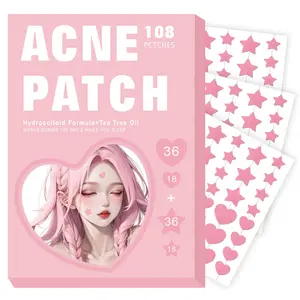 Hydrocolloid Acne Patches, Cute Star & Heart Shaped Pimple Patches for Face, Spot Covers for All Skin Types, Effective Acne Treatment, Blemish Patches