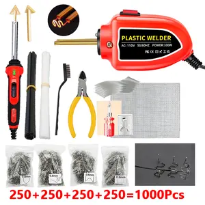 100W High Power Portable Plastic Welder Machine Kit with Soldering Iron 1000Pcs Hot Welding Nails Staples for Auto Bumper Crack Hole Repair
