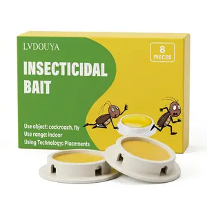 LVDOUYA Insecticidal Bait Roach Killer, 8 Pieces Household Indoor Cockroach Fly Killing Bait Station, Ready To Use Roach Pest Control Bait Box, Easy Placement Roach Killer Insecticide For Home Kitchen