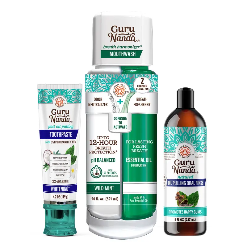 CEO's Favorites - Toothpaste + Cocomint 8oz Pulling Oil + Breath Harmonizer Dual Barrel Mouthwash