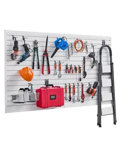8 X 4 Ft Slat Wall Paneling PVC White Garage Slatwall With Accessories, Durable PVC Wall Organization For Tools And Gear, Easy Mount Slat Wall Panels For Home Workshop, Waterproof And Scratch-Resistant Garage Storage Solution