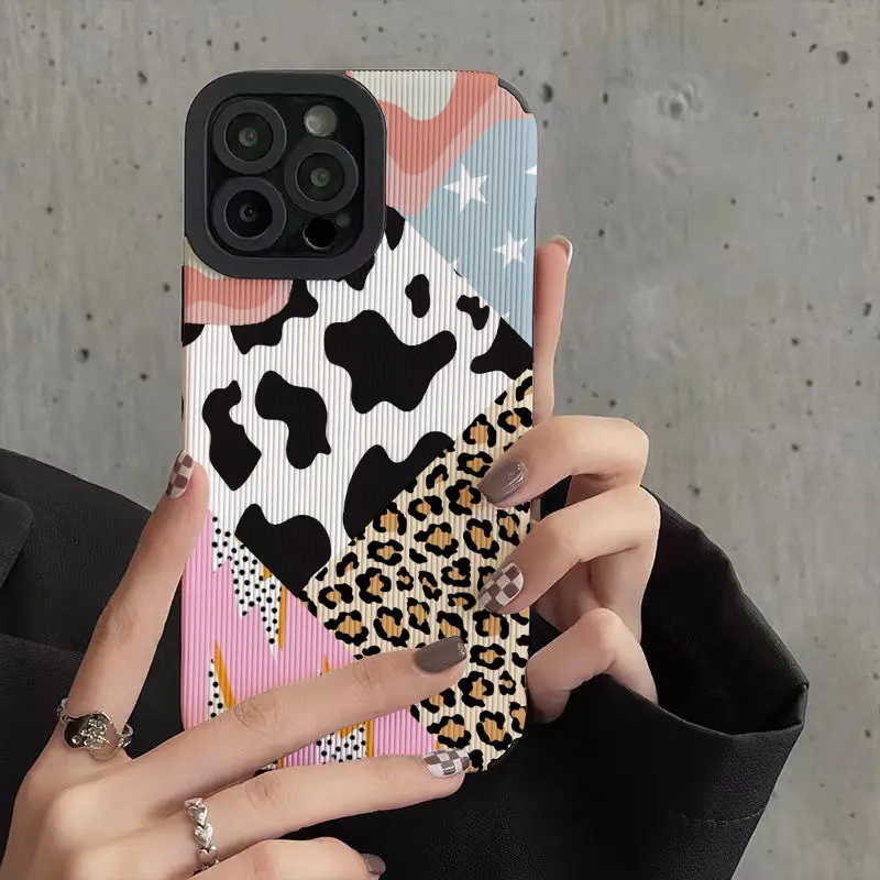 Animal Print Silicone Smartphone Cover - Protective Protector Accessory for Samsung Galaxy A12,A13,A14,A21S,A22,A31,A32,A34,A50,A51,A52,A53,A54 5G,A71,A72,A73 (Leopard & Cow Designs)