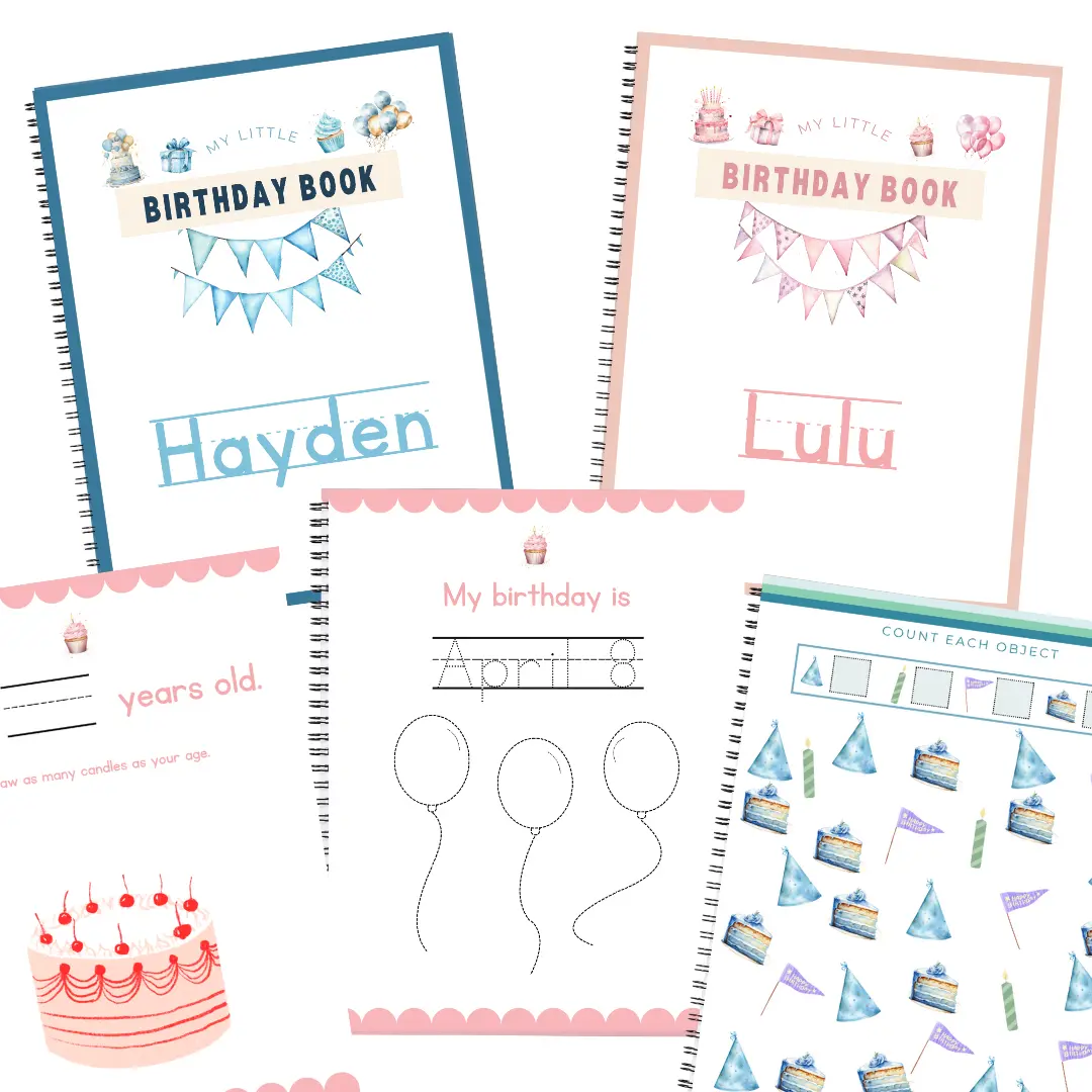 Little Birthday Book | Keepsake Dry-Erase Reusable Workbook | Personalized Birthday Tradition | Custom Birthday Gift