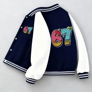 67 Kid Ice Cream Drip Meme Funny Six Seven 6-7 Boys Girls Winter Autumn Casual Wear Baseball Jacket