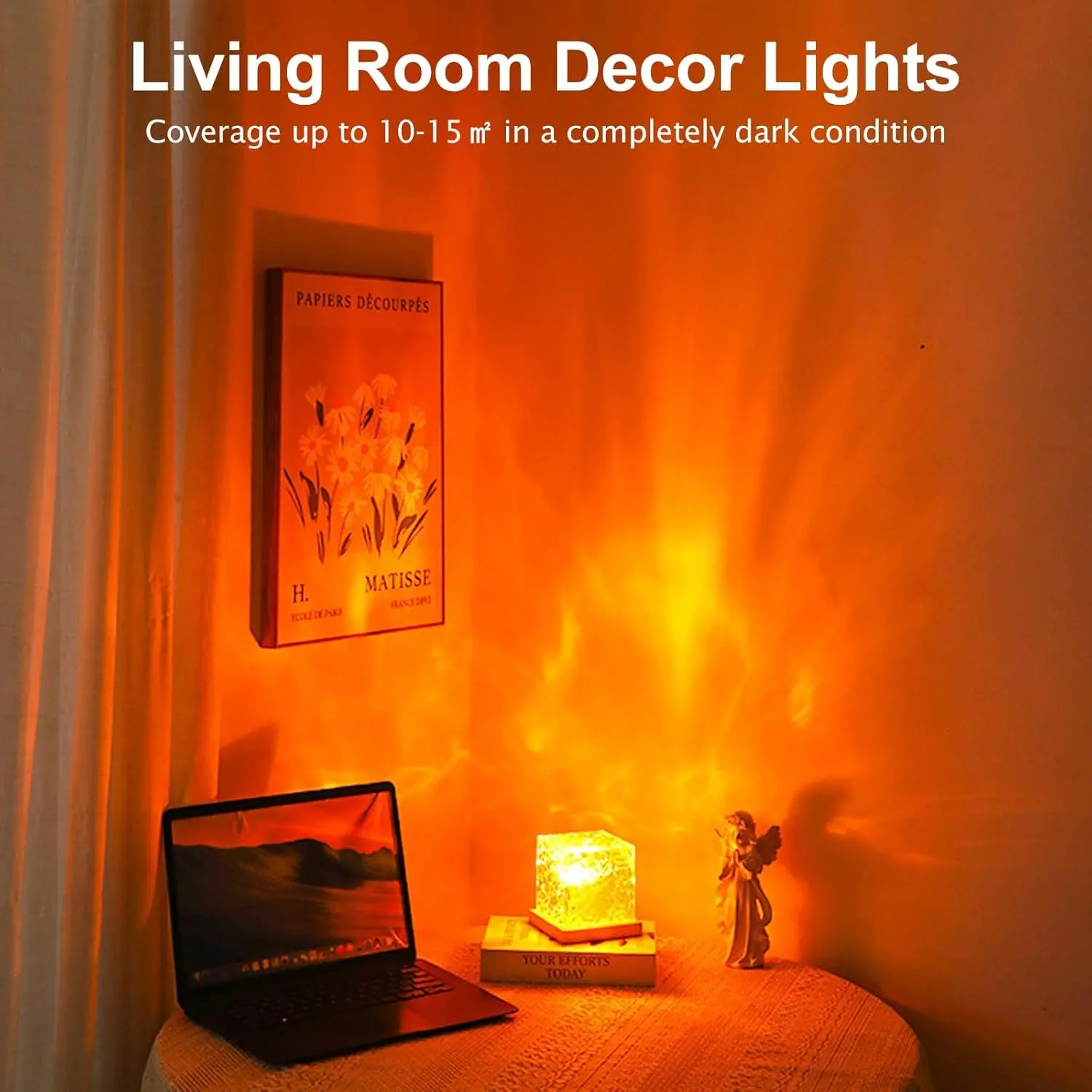 16-Color Changing LED Water Ripple Aurora Projector - Crystal Design USB-Powered LED RGB Light, Remote-Controlled Light-Up Bedroom Decor, Home & Festive Decoration Gift, Nightlight For Bedroom