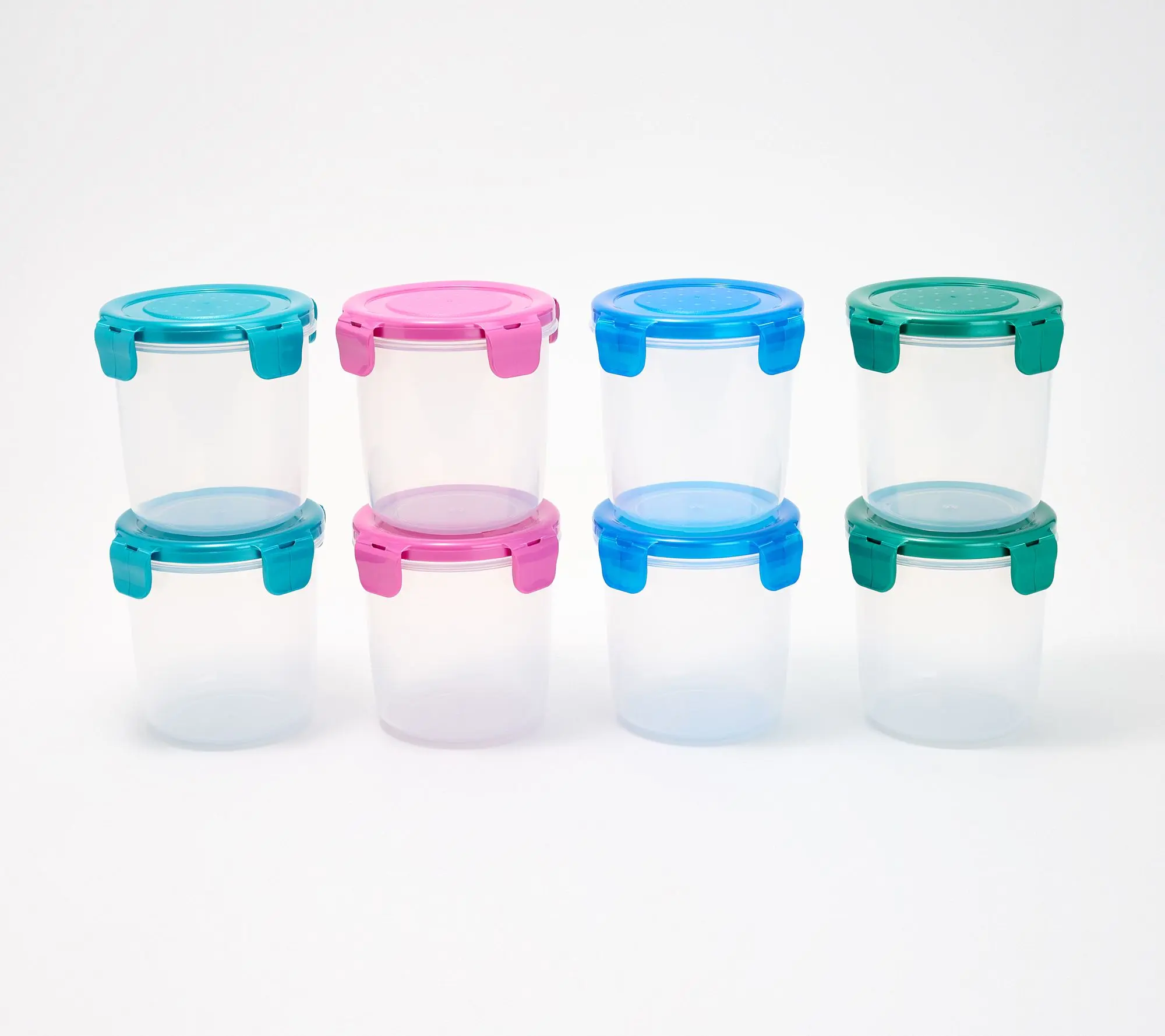 LocknLock Set of 8 Multi-Color Mini Tall Canisters LocknLock Set of 8 Multi-Color Mini Tall Canisters