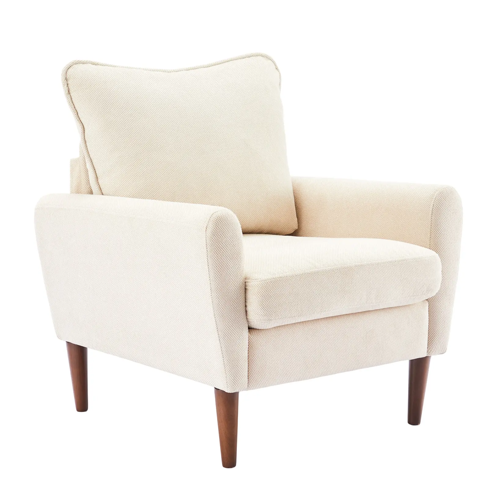 Sweetcrispy Lounge Accent Armchair with Cushions, Solid Wood Legs, Comfortable Seating, Easy Assembly, Suitable for Living Room, Bedroom, Lounge Accent Chair