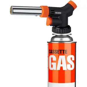 Butane Torch Kitchen Blow Lighter Professional Culinary Chef Cooking Adjustable Flame Reverse Use for Creme Brulee BBQ Baking (Butane Fuel Not Included)