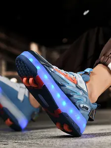 Children's sports shoes, wheeled shoes, ice skates. The soles are equipped with LED lights, which are cool and fashionable. The wheels are detachable, making them shoes that can be used for both walking and sliding. Multifunctional roller skates