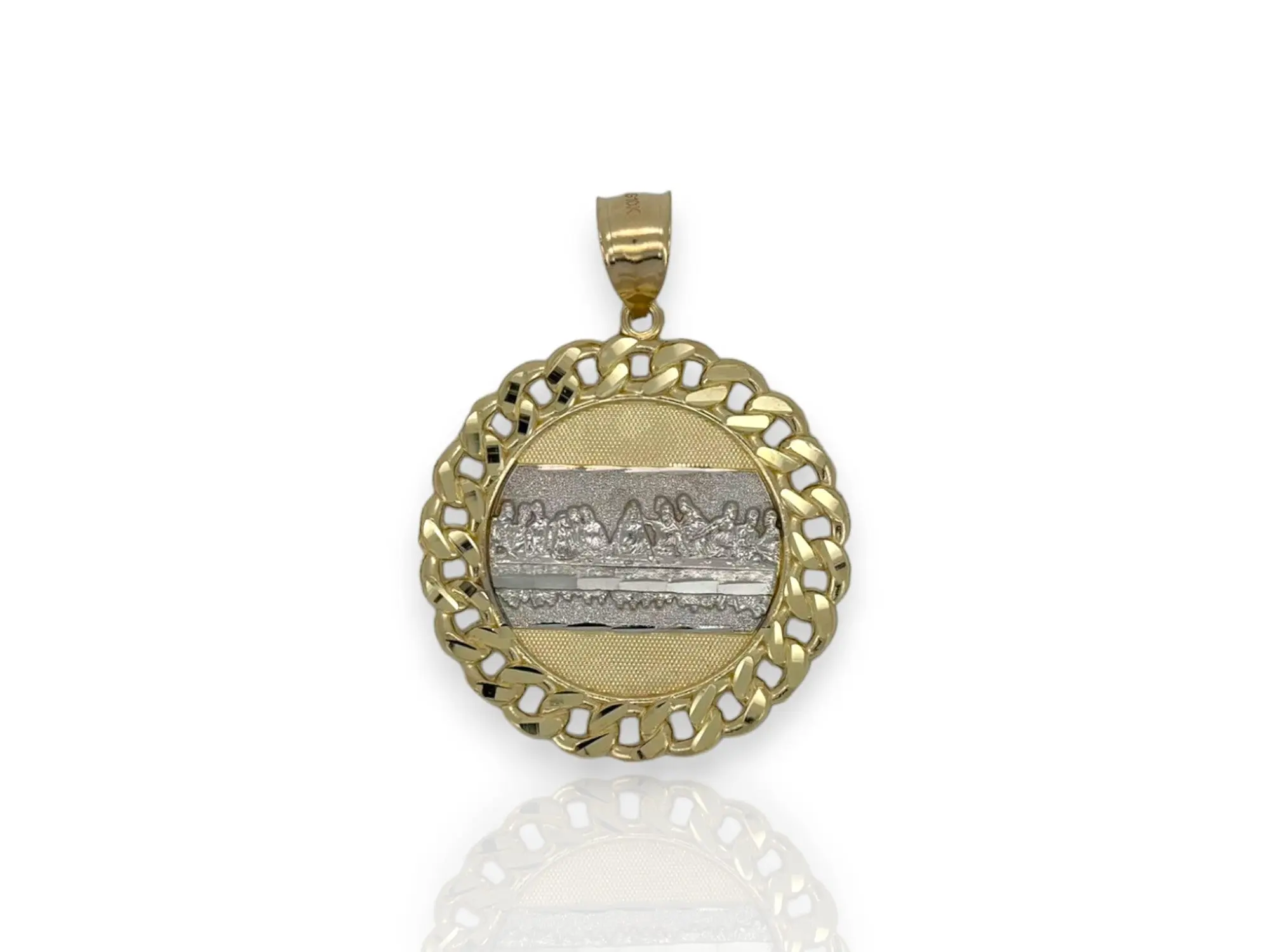 Last Supper Medallion Pendant - 10k Yellow Gold