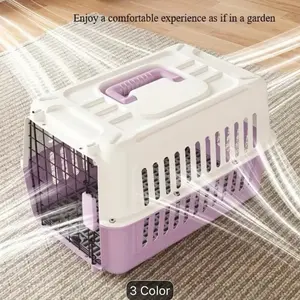 Double Lock Cat Carrier - Ventilated Pet Travel Crate with Security Door, 3 Colors, 17x12x10.6 Inch