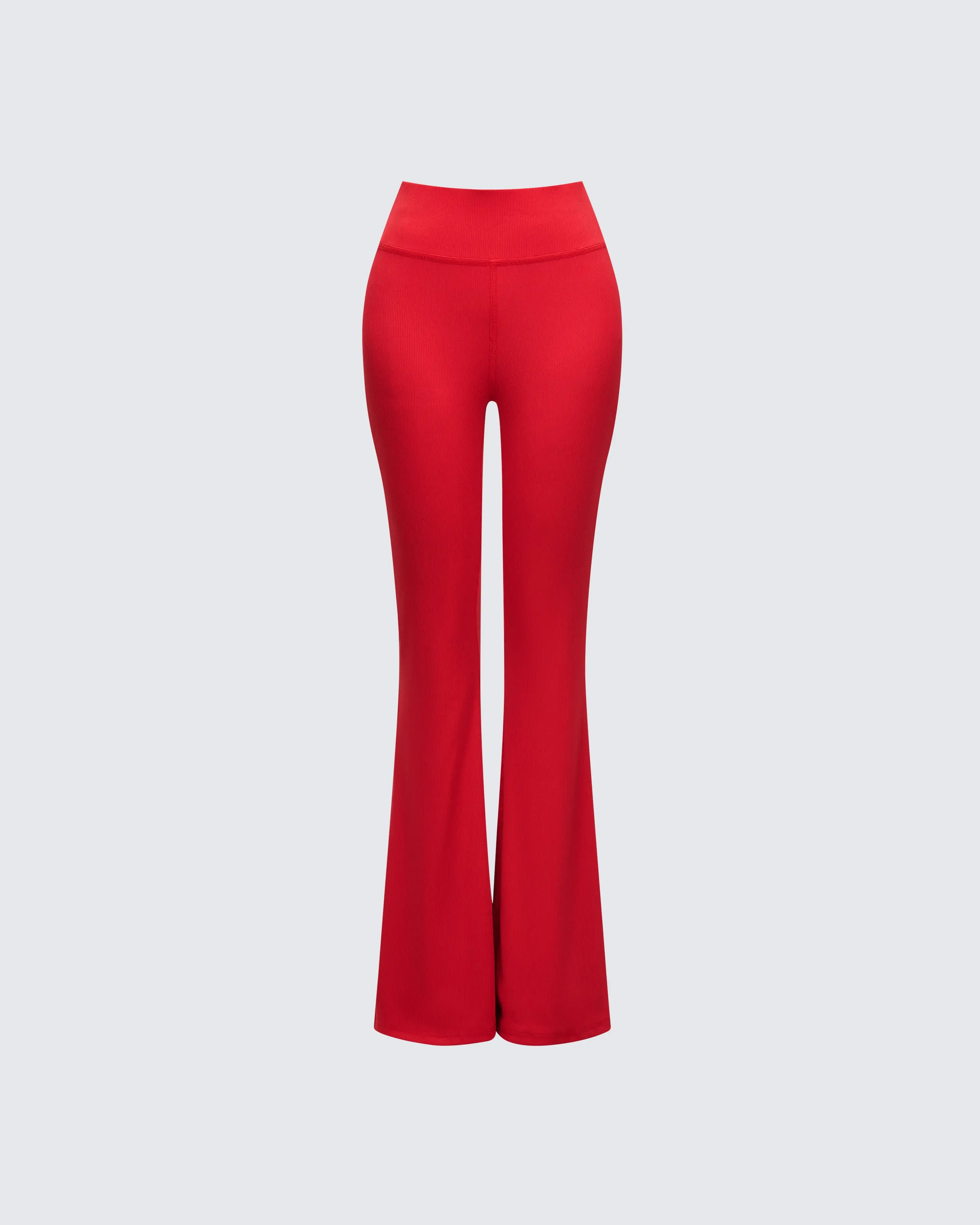 Cambree Red Ribbed Flare Legging