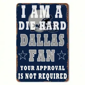 Vintage Dallas Cowboys Metal Wall Sign - Rustproof Weatherproof Aluminum Decor with Pre-Drilled Holes for Man Cave, Game Room & Home Decoration Yard Sign