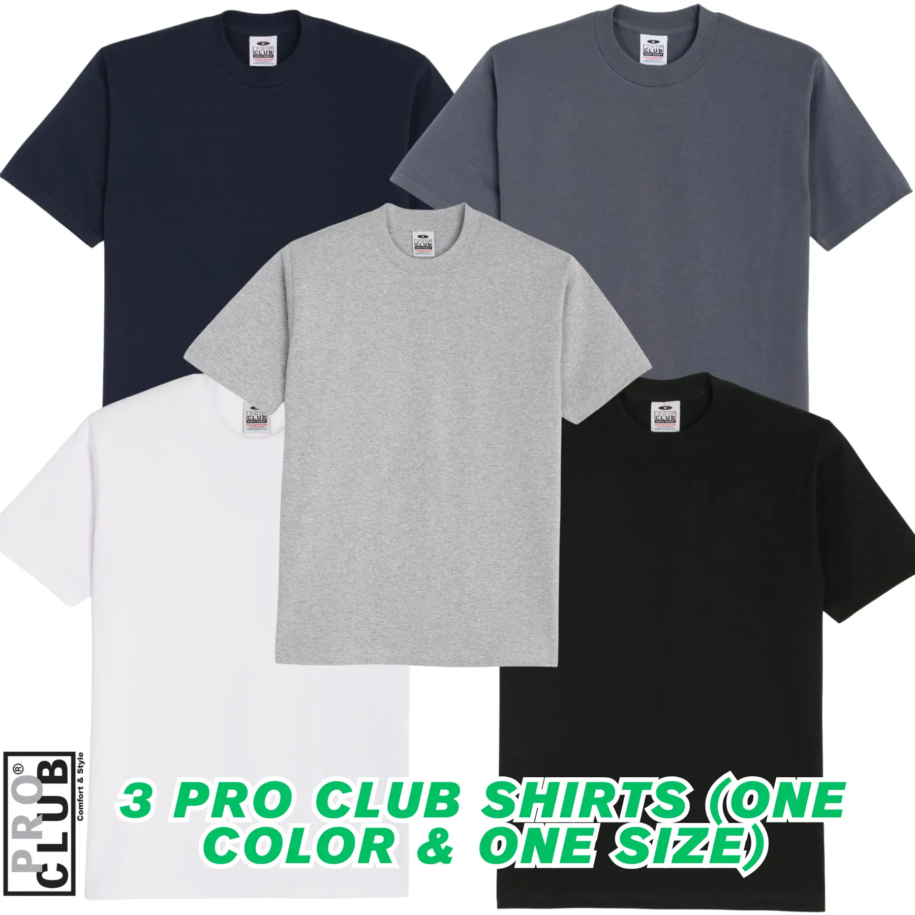 Pack of 3 Pro-Club Shirts S-4XL