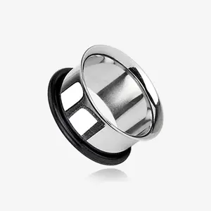 A Pair of Steel Basic Single Flared Ear Gauge Tunnel Plug