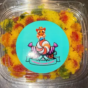 Banana Gushies Sweet Gum Snack - Colorful Gummy Treats in Clear Plastic Container - Bubblegum