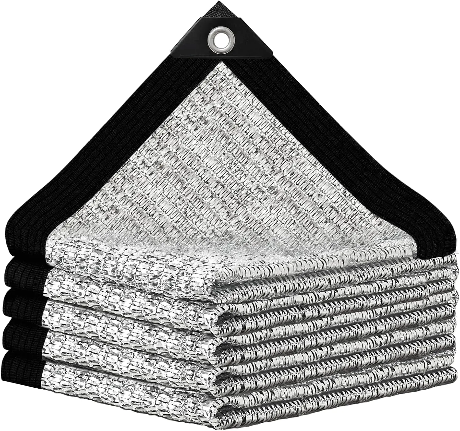 Aluminium Shade Cloth - 80% UV Blocking Sturdy Reflective Mesh Tarp with Grommets & 6 Lines, for Garden, Outdoor Pergola, Chicken Coop (Silver), Greenhouse