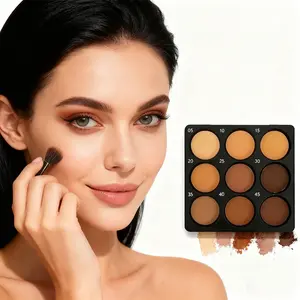 9-tone contour and concealer palette Bronzer Makeup Contouring tray - matte and shiny textures that can be stacked and covered - suitable for all light skin tones, as an alternative to eyeshadow, contouring and setting spray