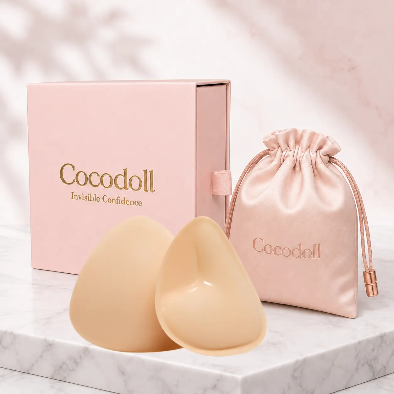 Cocodoll Women's Bra Inserts, Teardrop Shape Push-Up Swimwear Pads with Double Adhesion for an Invisible Lift, Reusable, Accessories