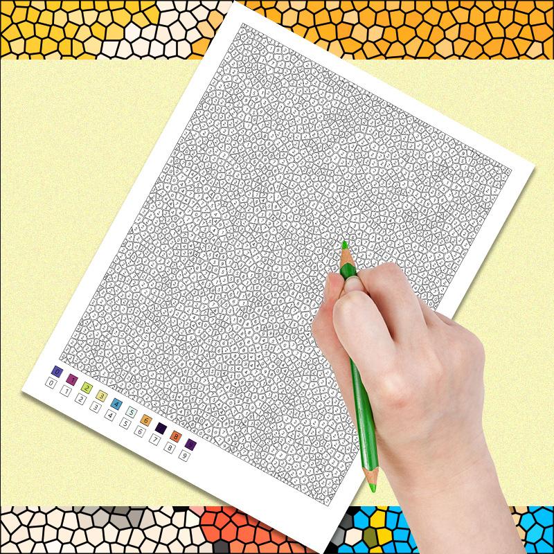 Mystical Mosaic Coloring Book for Adults, Digital Color by Number Art Therapy, Relaxing Adult Activity Book, Unique Gift Idea