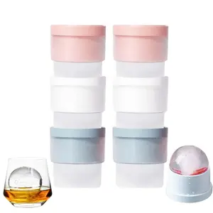 3/6PCS Ice Cube Molds Silicone Sphere Ice Mold Maker Stackable Easy Release Circle Ice Cube Mold with Lids for Cocktails Drink Tea Coffee Whiskey