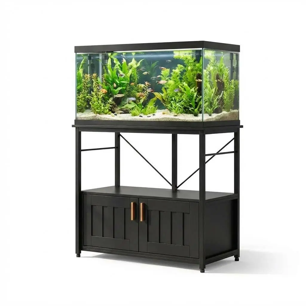 40-50 Gallon Fish Tank Stand,Aquarium Stand with Storage Cabinet for Fish Tank Accessories Storage for Fish Lovers,660LBS Capacity,Black