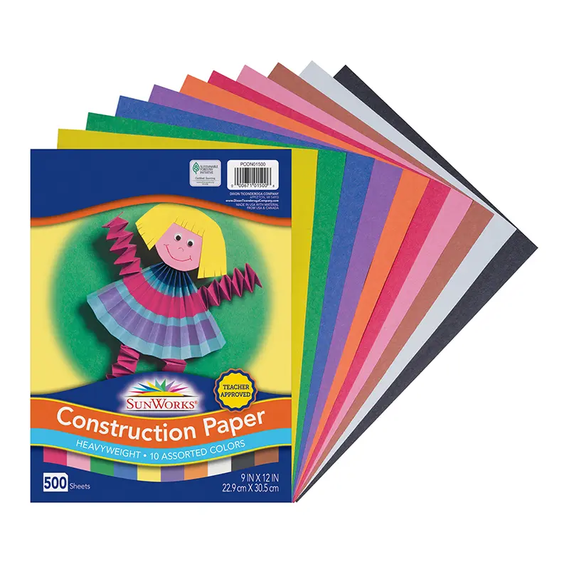 Dixon Ticonderoga PACCON01500 9 x 12 in. Construction Paper, Assorted Colors - 500 Sheets